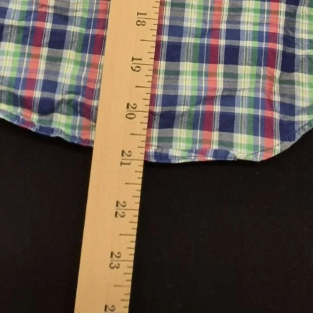 Ralph Lauren boy's multi-color plaid‎ short sleeve button up dress shirt sz. 6